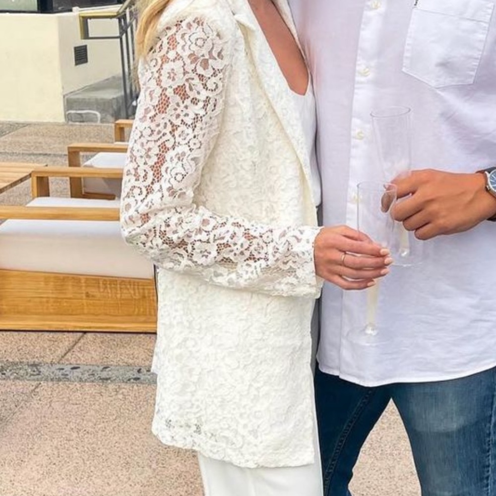 Vintage White Lace Blazer - SEN
